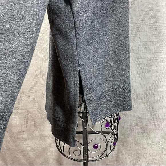 Calvin Klein grey cowl neck pullover logo sweater with side slits size M - Picture 5 of 9